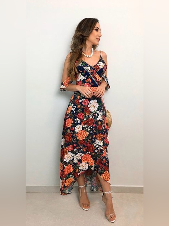 FARM Rio Dresses & Skirts - FARM Rio Floral Off Shoulder High Low Maxi Dress Size Large (G)